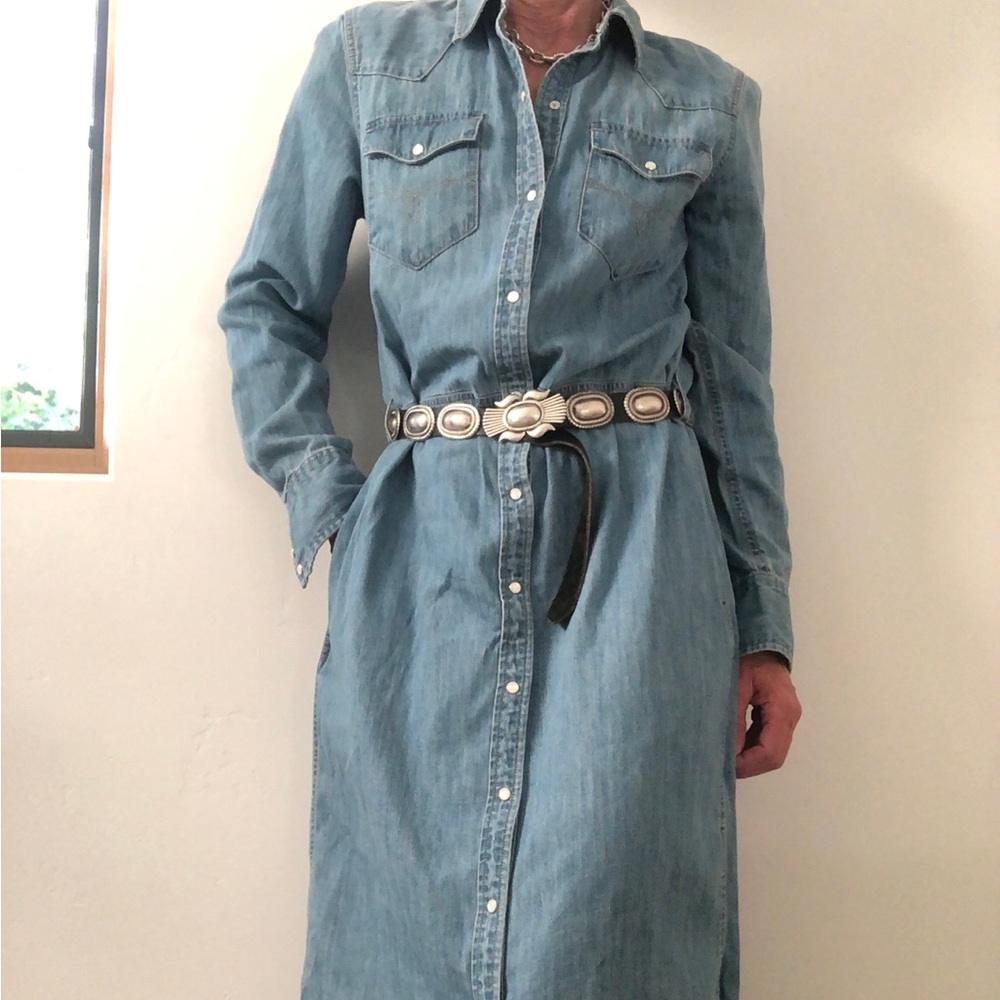 Ralph Lauren Blue Long Sleeve Denim Dress